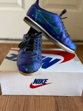 Nike Iridescent Blue Green Classic Cortez Sneakers